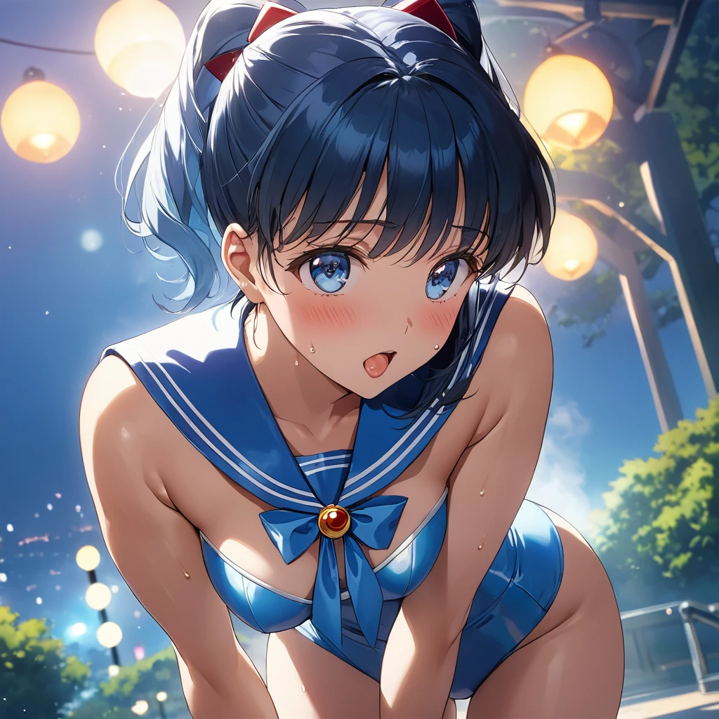 Sailor Mercury Full limbs complete fingers Transformation heroine of justice Enameled White Leotard Enamel Blue Boots Wrinkled boots Enamel Blue Choker Enamel White Gloves Enamel Blue Mini Skirt Neat and clean image Gold decoration Costumes with fancy decorations justice poneyTail semi long hair hair adornments Crying expression Opening Mouth Squinting eyes Jockey Boots thrust out one's hip Open your legs laying on back Full body painting Put your hand on your crotch You can see your armpits Long boots below the knee Raw feet Open your crotch bend knee お漏らし Yellow water flowing from the crotch full of sweat Leotards are wet and skin visible Soaking in white slime Pool full of white slime indulge