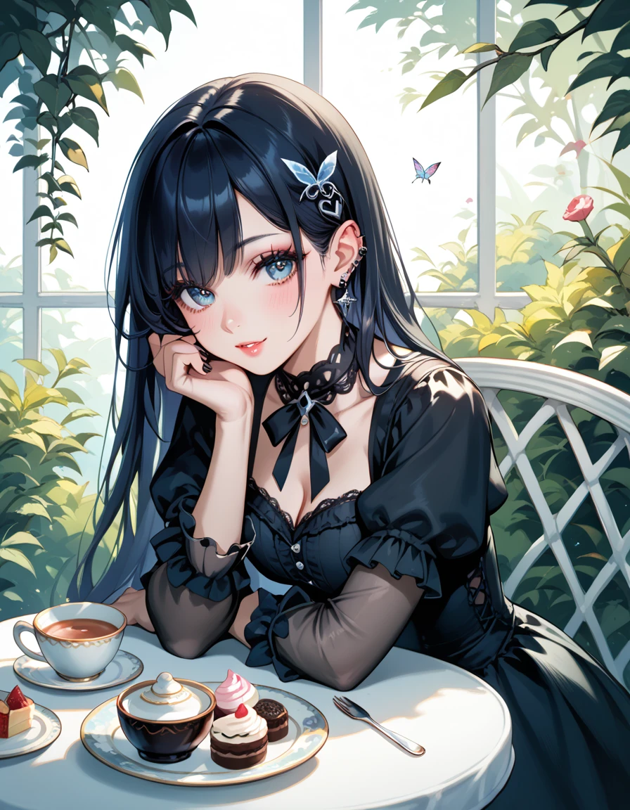 Fairy, long hair, gothic dress ,Afternoon Tea,Tea Party,sweets