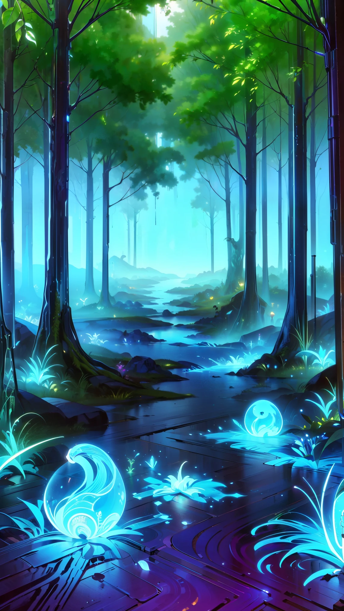 appears in the center of the lunar wilderness , as a miner on the Moon , emits fantastic light in a desolate environment . This enchanting person , wears a shining silver and gold costume , radiates wisdom and power from the other world . , Each stroke conveys a beautiful and mysterious non-Realistic quality. Every characteristic exudes luxury in the midst of fantasy , Experience a true visual masterpiece that transcends the ordinary.、 Huge Tree with Blue Glowing Branches and Roots, very detailed , Complex and Brilliant , Fantasy Landscape , Aether Atmosphere , (Best Quality,8k, Kampala ,masterpiece:1.2), ULTRA DETAIL ,(Realistic,photoRealistic,photo-Realistic:1.37), digital art , Cinematic Lighting , Dramatic Lighting , bright color, Glowing Elements , Mysterious, Amazing, Magical realism, concept art, full body portrait " queen " with staff ready for combat , ghost, Foggy , The queen 's Spirit, surreal portal , Castle Background, Professional ink painting , Watercolor, mixed techniques semirealism , concept art 8k, full body portrait " queen " with staff ready for combat , ghost, Foggy , The queen 's Spirit, surreal portal , Castle Background, Professional ink painting , Watercolor, mixed techniques semirealism , concept art 8k,