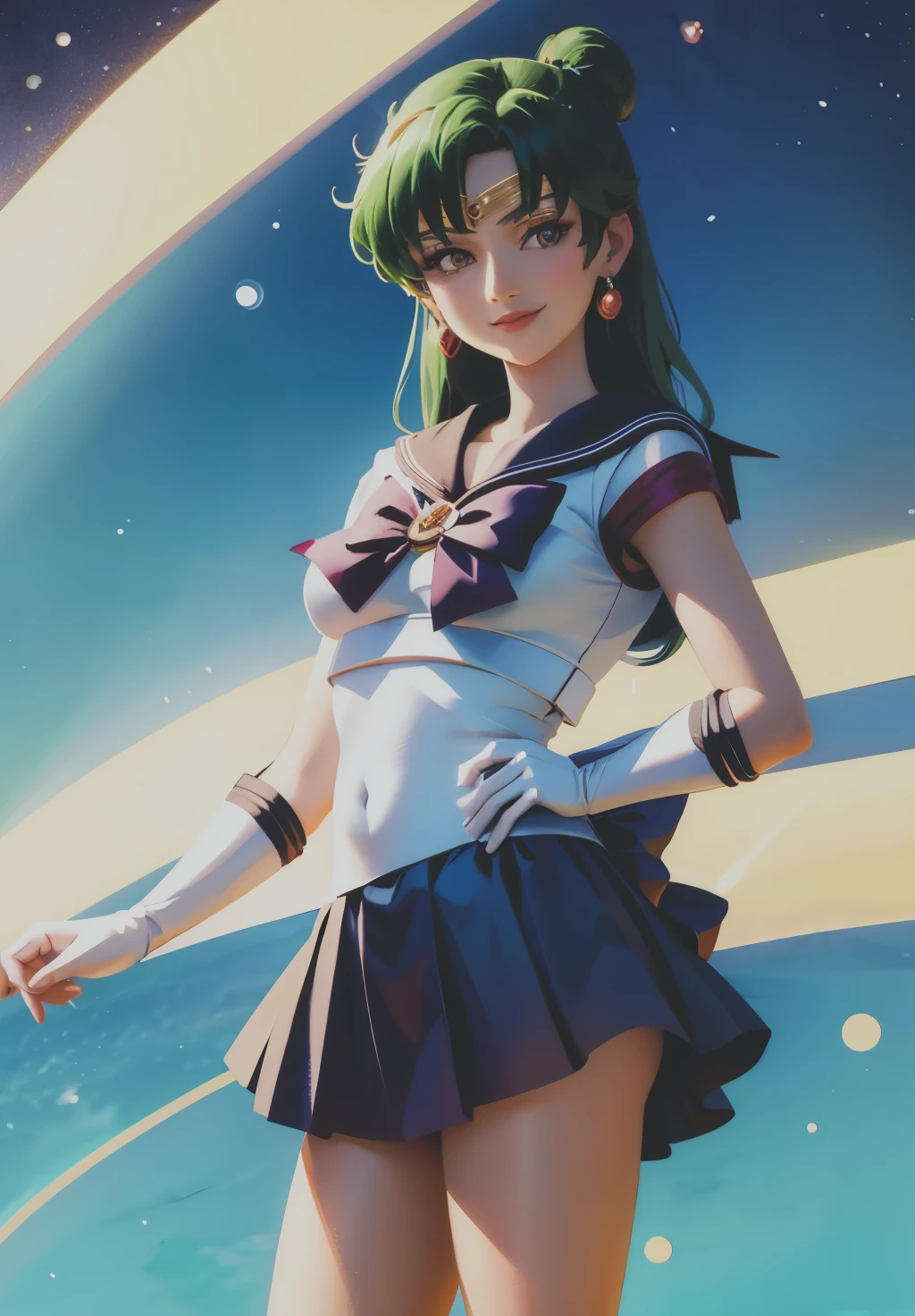 Sailor_Pluto,  smirk ,, (masterpiece, Best Quality,   Details:1.3)