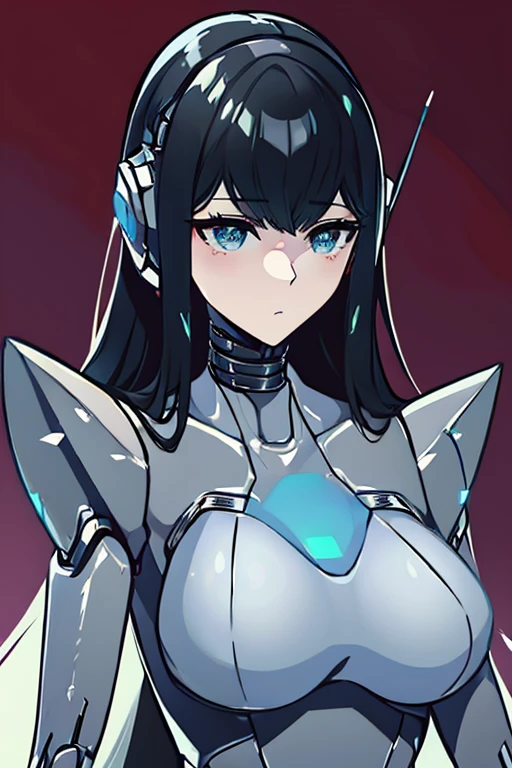 (masterpiece),(Highest quality),(Super detailed),(Best illustrations),(Best Shadow),(Absurd),(Detailed Background),(so beautiful), 16K, 8K, 4K,(Best Shadow),robotization,woman ,big bust,Robot Joint ,Metal skin,Black robot Suit,long hair,a black robot suit that covers the whole body,robot hand,cyber bodysuit,mecha head,(Detailed hands and fingers:1.2),Ball joint robot body,doll joint,beautiful face,beautiful robot girl,robotic eye,robotic hands,(no more human skin),android girl,cyborg girl,F cup, sexy body,(machine made joints:1.2),(machanical limbs:1.1),(blood vessels connected to tubes),(mechanical vertebra attaching to back),(mechanical cervial attaching to neck),no messy picture style,no emotion,tech control,makise kurisu