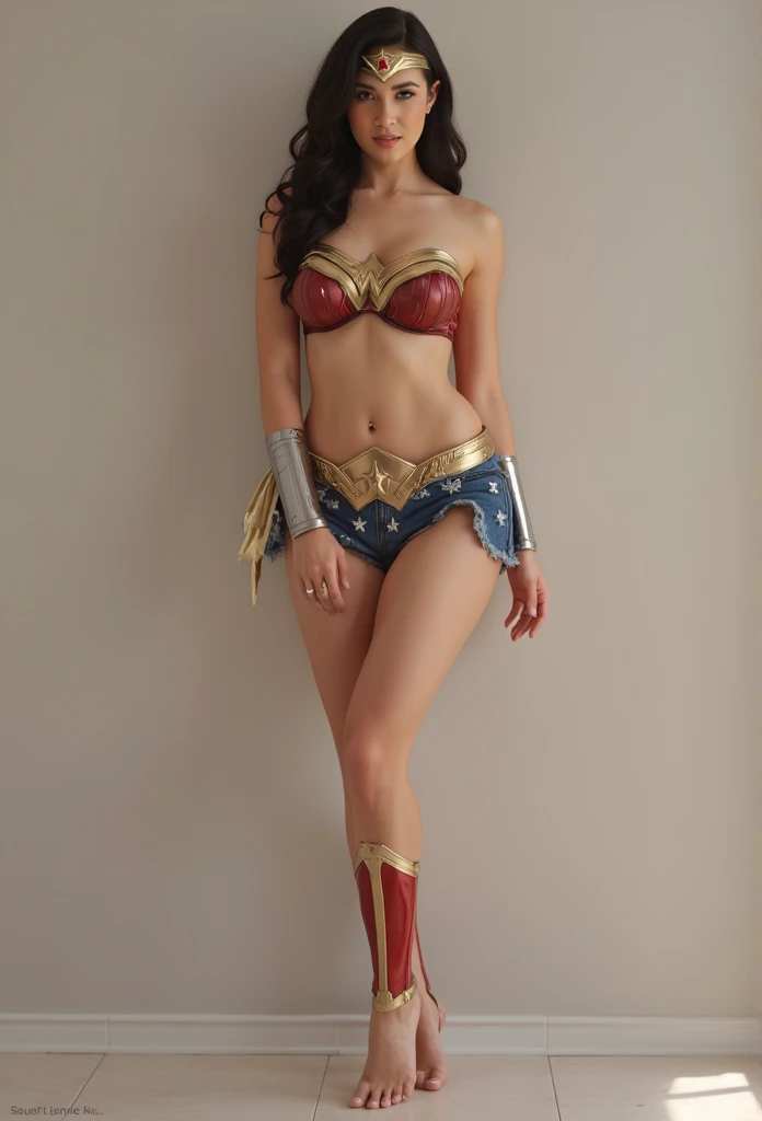 DC character 
Wonder woman naked
Remove cloth
Every cloth
