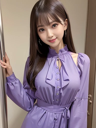 Close-up of a woman in a purple dress sitting at a table, gorgeous young Korean women, beautiful south Korean women, Gorgeous Chinese Model, Beautiful Asian Girl, beautiful young Korean women, Korean Girls, Chinese Girl, 22 years old, Good young girl, Beautiful Asian Woman, 18-year-old, 28 years old, Korean women, Lovely lady