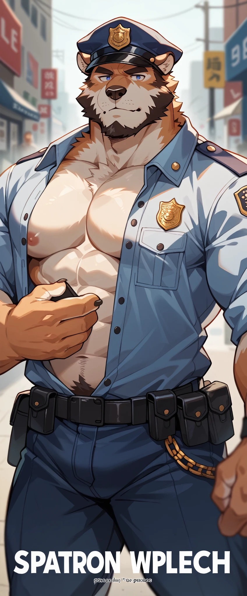 (NSFW: 1.5), Chris Redfield ,(man kneeling: 1.2) , (Seriously injured), (Close your eyes.), Open mouth, show teeth, (Wearing a navy blue round neck T-shirt with a police logo.: 1.3), (Navy blue jeans), Korean guy , korean men, (High gloss details), chest muscles, Big arm muscles, blood vessel, big muscles, Broad shoulders, looking at the audience, Balancing the eyes, (Make eye contact),(Torn shirt: 1.5), (wound: 1.3) , (blood splatters) ,( abrasions on face: 1.5), (Blood stains on the face and body: 1.5) ,(Torn shirt: 1.5) , (Look up: 1.1) , (genital very long big : 1.5), (Big testicles), (Erection of the penis: 1.5), middle of the road,(Fire blazes behind:1.3)  ,(several worms:1.8)