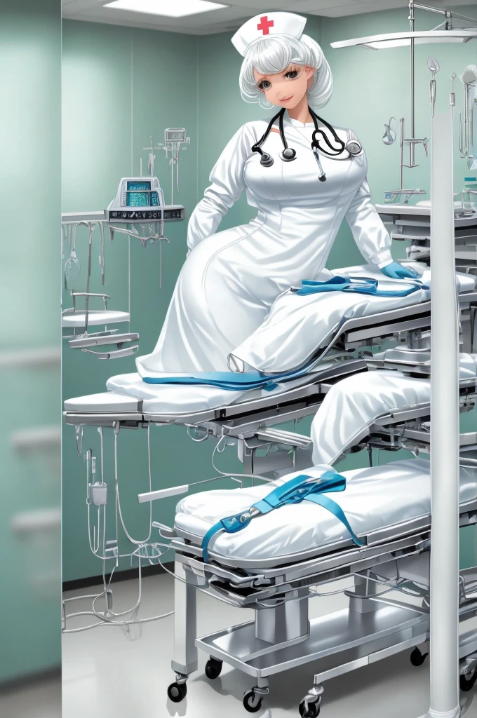 nurse uniform,hospital, latex nurse suit,nurses,busty,elbow gloves,labcoat,white hair woman,white eyes , gigantic ,medical instruments,asian nurse,two nurses,speculum,examination room,oversize ,big ass ,strap on, lay on table ,legs spreaded,giving birth,gyno chair , dentist,Milf,latex,yellow uniform,oversize breasts,diaper