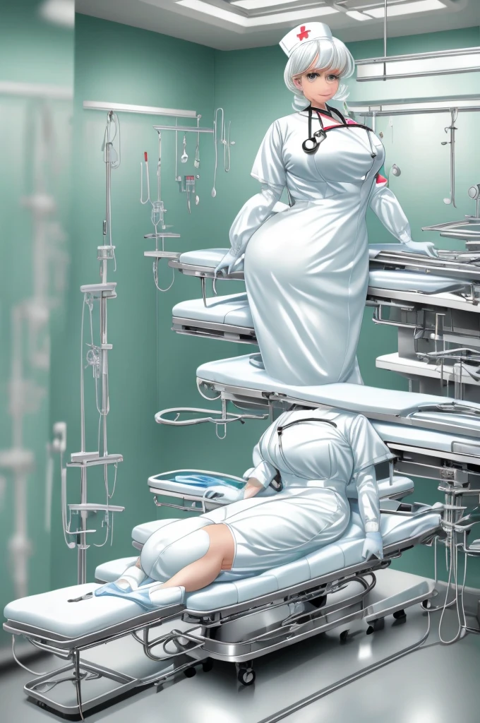 nurse uniform,hospital, latex nurse suit,nurses,busty,elbow gloves,labcoat,white hair woman,white eyes , gigantic ,medical instruments,asian nurse,two nurses,speculum,examination room,oversize ,big ass ,strap on, lay on table ,legs spreaded,giving birth,gyno chair , dentist,Milf,latex,yellow uniform,oversize breasts,diaper