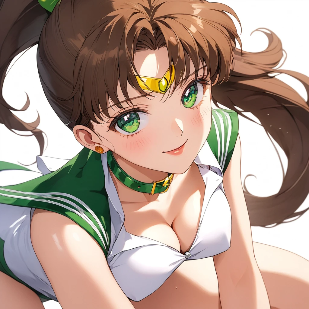 <lora:hentai_anime_style_xl_v1:1>1girl, solo, armpits_hair++++, hairy_armpits, arms_behind_head, arms_up, Makoto Kino/Sailor Jupiter, tall, brown hair, green eyes, breasts, cleavage, collarbone, beautiful background, looking_at_viewer, sleeveless, tank_top, upper_body