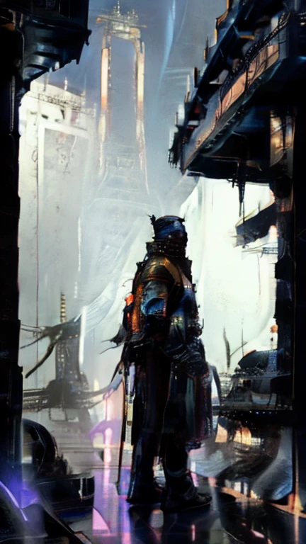 demon hunter, equipped with two pistols, with a large hat that partially covers his face, a masculine and battle-hardened man, wearing a long black trench coat, symbols of protection all over his body, purple glasses, pendants on his neck, rosary religious, ruthless and professional, work boots and an old watch in a pocket, in the background a city with a bell tower where the bells ring, dark atmosphere, 3d illustration, high quality, realistic and highly detailed, a masterpiece,Physically based representation，sosteniendo el arma con ambas manos，apuntar a ti