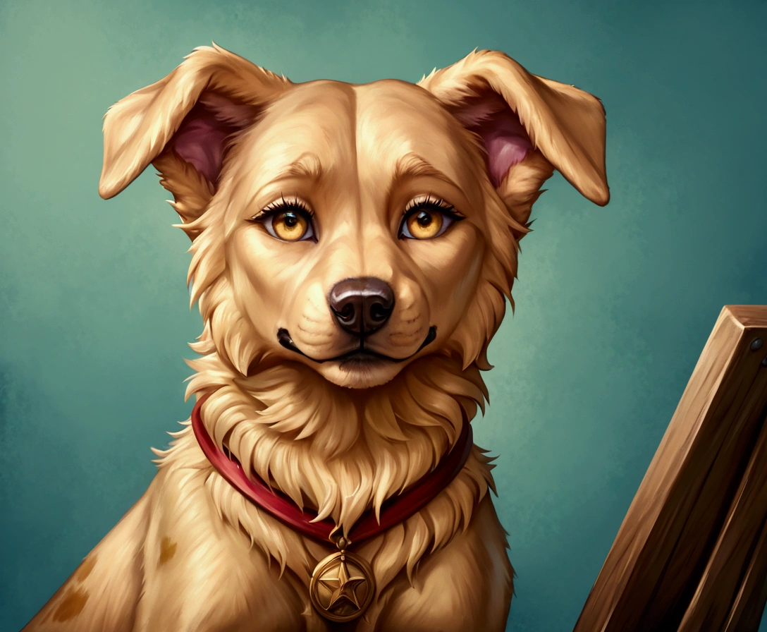 lovely digital painting, beautiful detailed digital art, award-winning creature portrait, realistic illustration, highly detailed 4k digital art, highly detailed realistic, very detailed digital painting, highly detailed digital painting, highly detailed digital painting, hyperrealistic fantasy art, detailed digital painting, realistic fantasy illustration, golden retriever, clean face, png background