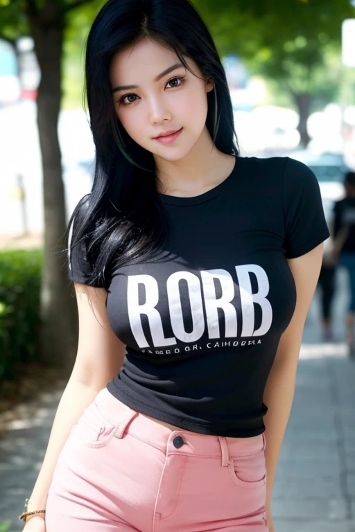 Perfect Beautiful Girl , Adorable Face , an Indonesian idol , Bright Skin , curvy body , Puffed Breast , wearing casual clothes , tight t-shirt and skinny jeans, 30 Years Old , fuckable , black long Hair , HDR , realphoto, realistic, Extreme Detailed , perfect anatomy , outdoor 