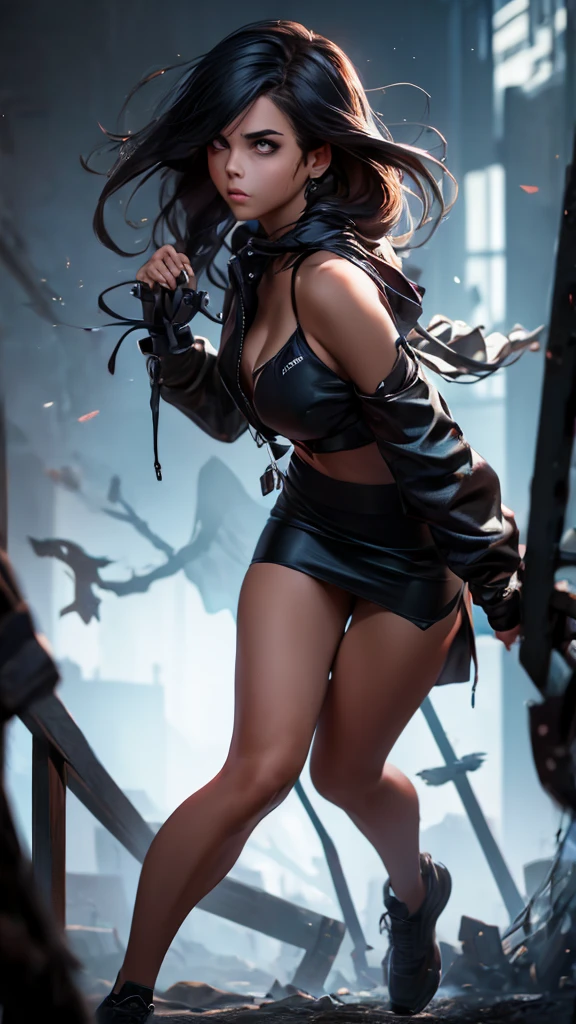 epic art, fantasy, torn_clothes, 1girl, torn_legwear, breasts, leotard, looking_at_viewer, solo, smile, hood, standing, large_breasts, covered_navel, hood_up, full_body, cloak, gloves, black_leotard, bodysuit, boots, black_footwear, pantyhose, navel, glowing, high_heels, long_hair, science_fiction, bodystocking, nsfw art, nsfw, "Photorealistic, Hyperrealistic, Hyperdetailed, analog style, soft lighting, subsurface scattering, realistic, heavy shadow, masterpiece, best quality, ultra realistic, 8k, golden ratio, Intricate, High Detail, film photography, soft focus", anime coloring, anime screencap, sweating, steaming body, fog