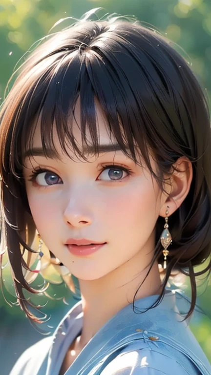 ((Best Quality)),(超 high definition),( very detailed),( detailed instructions),(( best CG )),(masterpiece), super detailed art、(Best Quality、8k、32K、masterpiece)、(Realistic)、(Realistic:1.2)、( high definition)、 very detailed、  very beautiful face and eyes、1 female、 thin waist、Delicate body、(Best Quality、 Attention to Details、 rich skin)、(Best Quality、8k、Oil paint:1.2)、 very detailed、(Realistic、Realistic:1.37)、 bright color、 Beautiful Japanese Women、  detail face  、 smooth skin、(masterpiece:1.2, Best Quality), (Realistic, photoRealistic:1.4),  beautiful illustrations from the front, ( natural side lighting ,  movie lighting ),  depth of written boundaries , 
