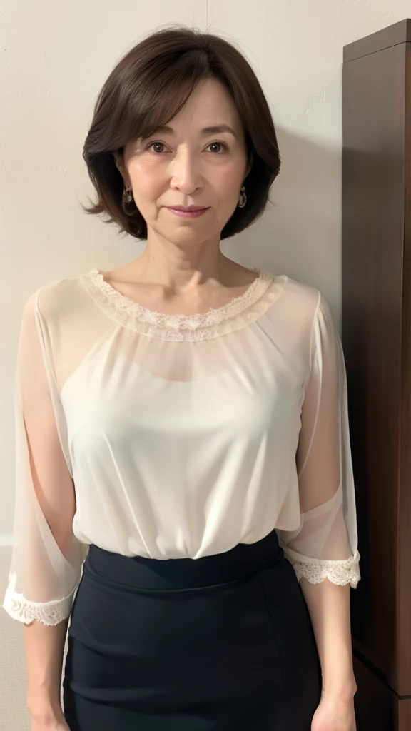 Remove Background, gravure, Look forward, ((Suppressed)), Flashy makeup, From the chest up, masterpiece, highest quality, Very detailed, Realistic, Ultra-dense skin, Perfect Anatomy, (1 Japan), (alone), 95 years old, Big Breasts, Mature female politician, Glamour, sexy, Pure white skin, Looking at the audience,