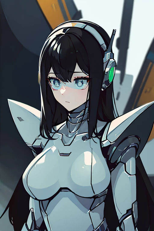 (masterpiece),(Highest quality),(Super detailed),(Best illustrations),(Best Shadow),(Absurd),(Detailed Background),(so beautiful), 16K, 8K, 4K,(Best Shadow),robotization,woman ,big bust,Robot Joint ,Metal skin,Black robot Suit,long hair,a black robot suit that covers the whole body,robot hand,cyber bodysuit,mecha head,(Detailed hands and fingers:1.2),Ball joint robot body,doll joint,beautiful face,beautiful robot girl,robotic eye,robotic hands,(no more human skin),android girl,cyborg girl,F cup, sexy body,(machine made joints:1.2),(machanical limbs:1.1),(blood vessels connected to tubes),(mechanical vertebra attaching to back),(mechanical cervial attaching to neck),no messy picture style,no emotion,tech control,makise kurisu