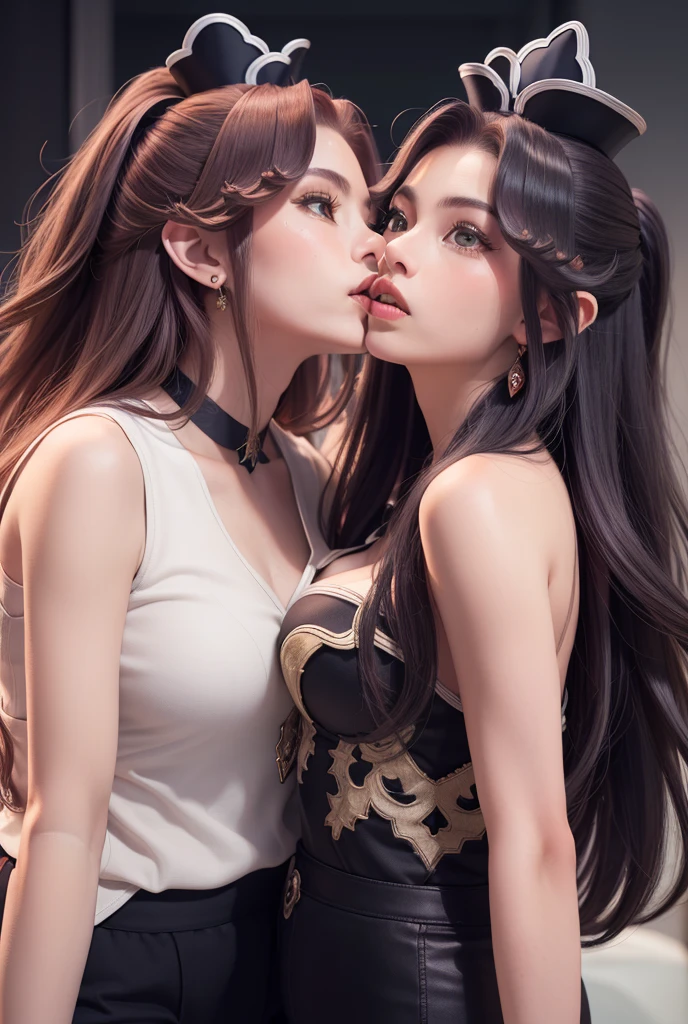 masterpaintings， beste-Quality， 1girl huge ?????????????， 独奏， Complicated details， color difference）， （realisic），（The skin）， 1 girl Shizuku high ponytail， （（Medium breathing）），（black har，bluntbangs），Detailed hair，Red headdress，Blue highlight， Hair is more than one eye，red eyes， Small earrings， sharp sharp eyes， necklac，（（Black crop top cutout）），（Symmetrical eyes），（Perfectly symmetrical body），（（natural lights）））， The light from the back window is backlighted，To gray walls， dimly lit by，are standing，（looking at the spectator），（（Center the lens，from frontal，（Face and waist）Visible ????? line Deep V realistic, high resolucion, 1 girl, Black wavy hair, small mole under eyes,Camisa blanca, Black pleated skirt, Distinct ????? line, Long legs, Tightens abs，dynamicpose，Catwalk ????? line Black pleated skirt Wearing a jacket to reveal a white bra Showing belly button eyes High ponytail ??????????? White eyeballs ???? --auto