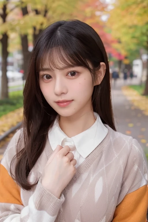 nsfw, (best quality, perfect anatomy,  highres , 8k, realistic, photorealistic:1.2), 1girl, Alone, Japanese, age20, nogizaka, large breasts, Autumn clothes,autumn, portrait