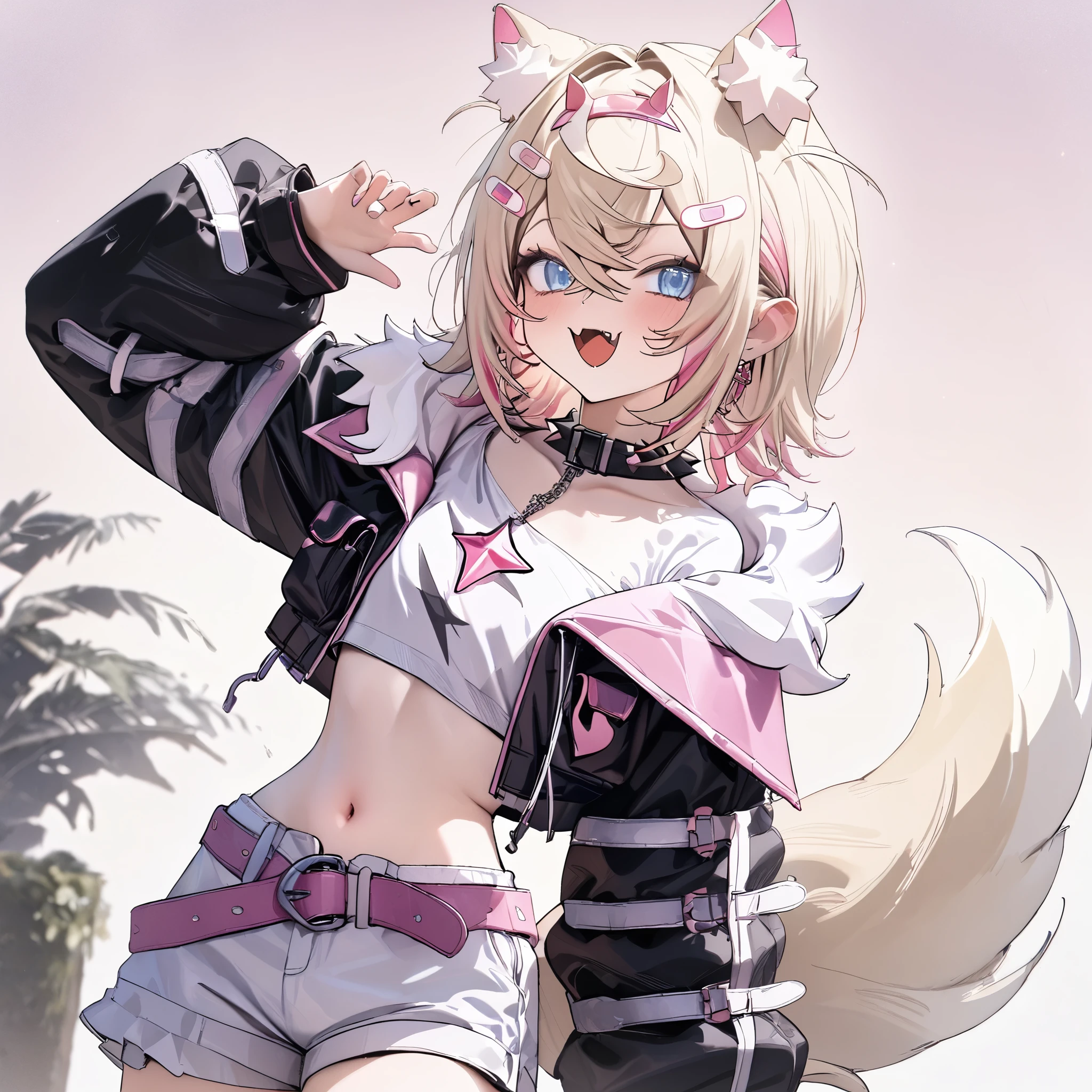 Goggles, :3, fangs,