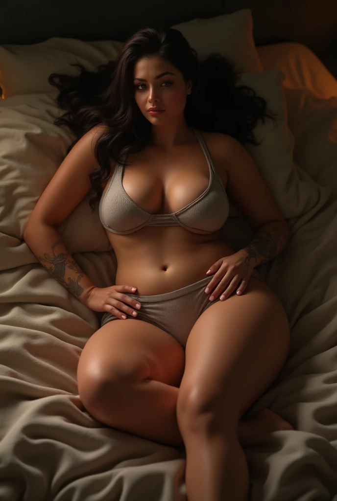 Woman having sex with man , erotic postures, maid, class prostitute , hyper real skin , high heels, BLACK LIPS, real smile, hyperreal face, slight wrinkles on face, Golden skin, Super realistic skin texture, whole body, wide thighs, medium breasts, big waist, neckline, posing porn actress, thick thighs, marked hips, situated king bed, subjugation sex environment, with 4K resolution and true colors.