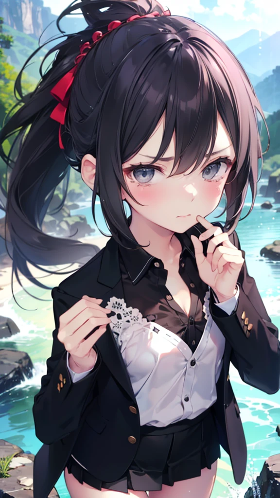 Best Quality、 high definition、masterpiece、Black Hair:1.3、(( multi-angle 、Same person))、(((( ponytail、suit))、 miniskirt、OL))、 flat chest、Small breasts、,  1 girl ,  cleavage、、、(Distort your mouth、 close your mouth、、(Glare、 is angry)、tears、Bring your face closer)、Overlooking、 Black Hair 、、all four、tears、 boyish:1.4, Short Hair, (Grey Eyes),Looking up、President&#39;s Office、Office、 slender body,

壊す looking at viewer,とてもSmall breasts、 flat chest、Age 19、 (masterpiece:1.2), Best Quality,  high definition,, (shape:0.8), ( Beautiful Details:1.6),  highly detailed faces soaking in a mountain stream,  Full Photo,  VERY DETAILED CG , (Perfect hands,  perfect anatomy ), 