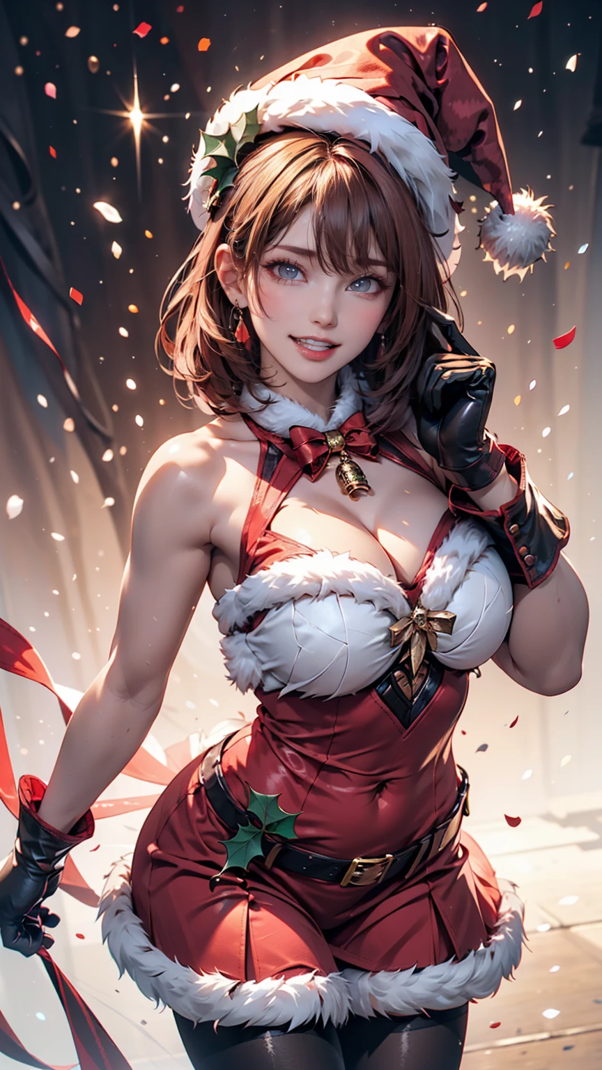 (masterpiece:1.2, top-quality), (realistic, photorealistic:1.4), beautiful illustration, NSFW, looking at viewer, cowboy shot, front view:0.8,
1 girl, japanese, high school girl, beautiful hair, beautiful face, beautiful detailed eyes, (short hair:1.5, twin braid:1.5), silver hair, blue eyes,
beautiful clavicle, beautiful body, beautiful chest, large breasts:0.8, beautiful thighs, beautiful legs, beautiful fingers, bare thighs, (thick thighs, large valleys),
(beautiful scenery), christmas night, outdoors, (christmas tree:1.3),
((wearing santa claus costume, symmetrical clothing, metallic red santa claus hat, metallic red santa claus dress, metallic red santa claus boots, bare shoulders), christmas necklace),
(swollen), ((seductive posture:1.2, attractiveness:1.2)),
(erotic, sexy, upper eyes, laugh), shiny skin,
celebration, exquisite details, exciting surprises, shiny ornaments, sparkling tinsel,
anticipation, festive mood, magical ambiance, delightful moment, wonderful memories, christmas magic, extravagant, abundance of presents,
perfect face, cute and symmetrical face, natural side lighting, movie lighting), depth of fields,