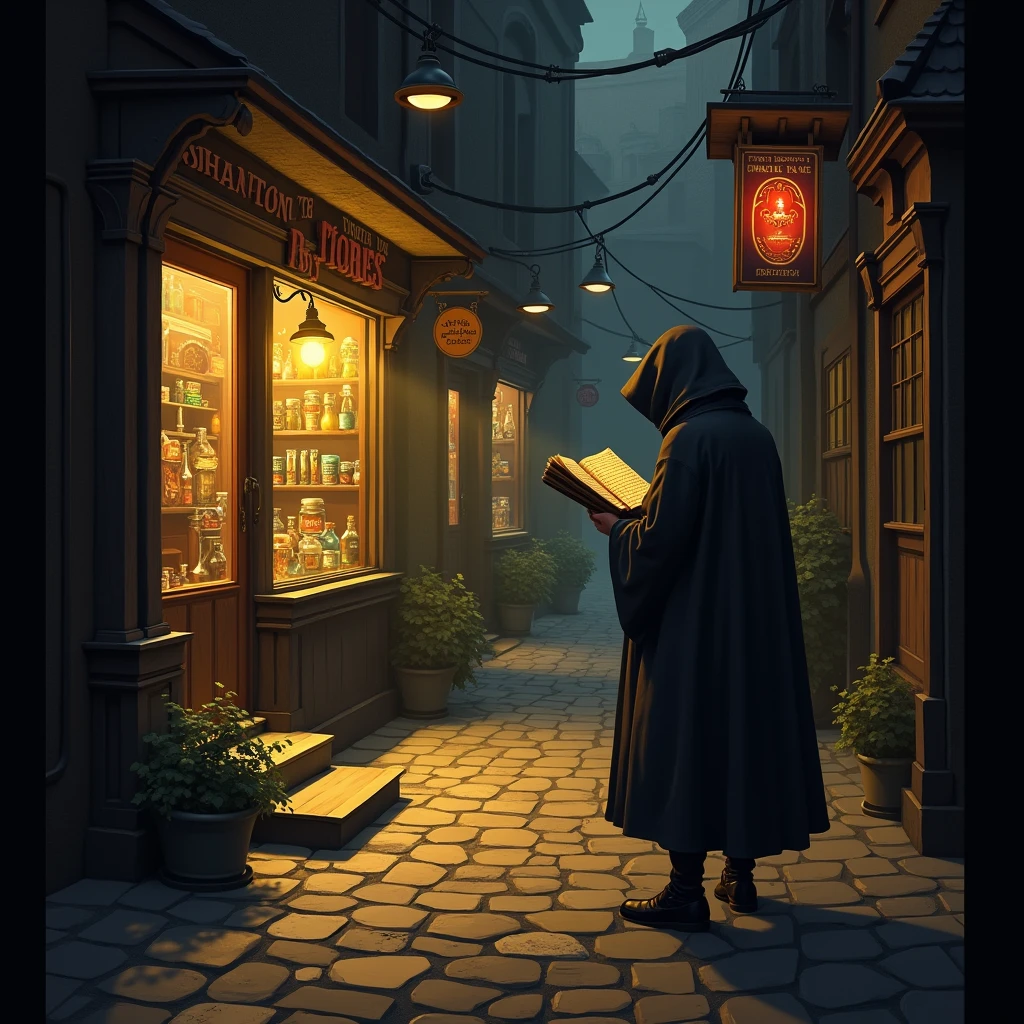 In a legendary haunted alley, a woman dressed in vintage clothing seems to be waiting for something. The colors are mainly composed of dark alleys and bright colors of women's clothing, with light and shadow creating a mysterious atmosphere. The details are reflected in the expressions of women and the surrounding ancient buildings.