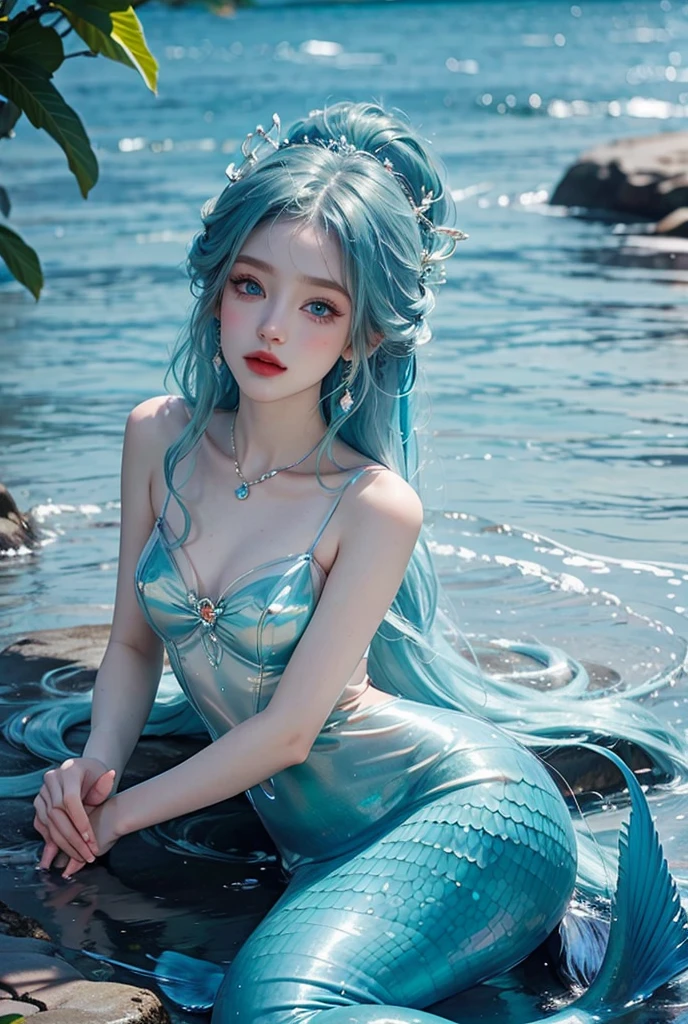 Ocean　mermaid　summer　blue sky　jellyfish　Lots of flowers　Princess