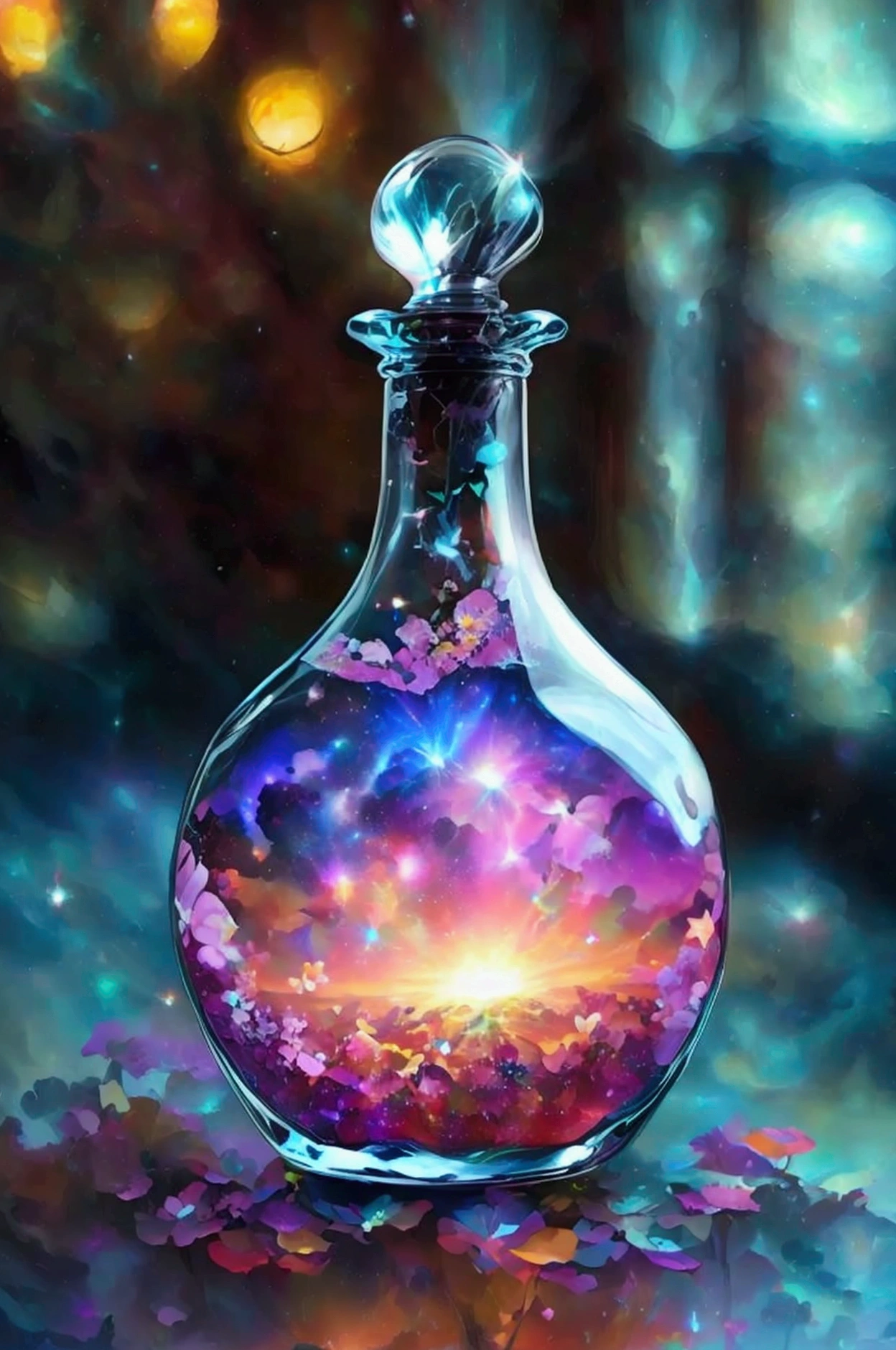 a galaxy inside a bottle