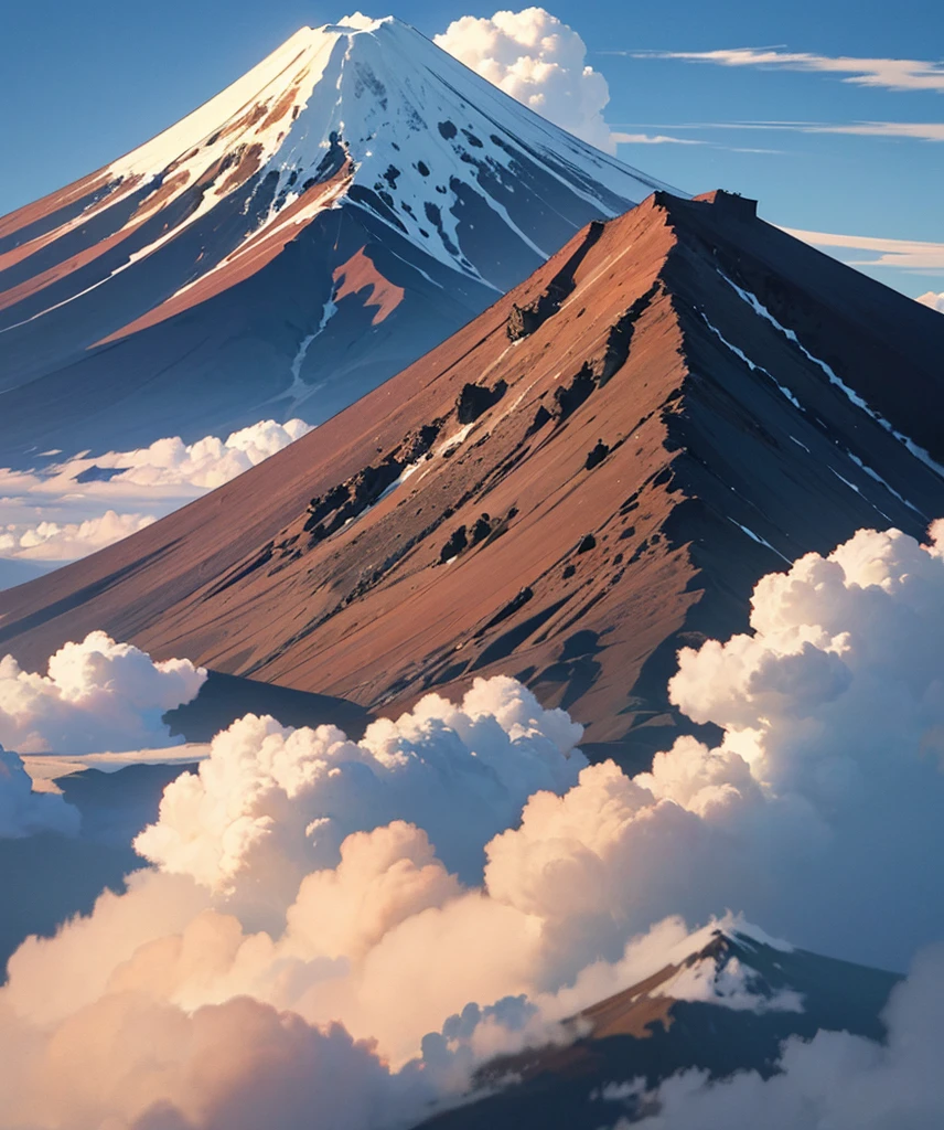 Masterpiece, highest quality, very detailed, absolute resolution, high resolution, highest quality, 8K, 1990s style, beautiful Mt. Fuji, beautiful sky, beautiful cloud, no one, shot from far, dynamic view, not cut off frame,