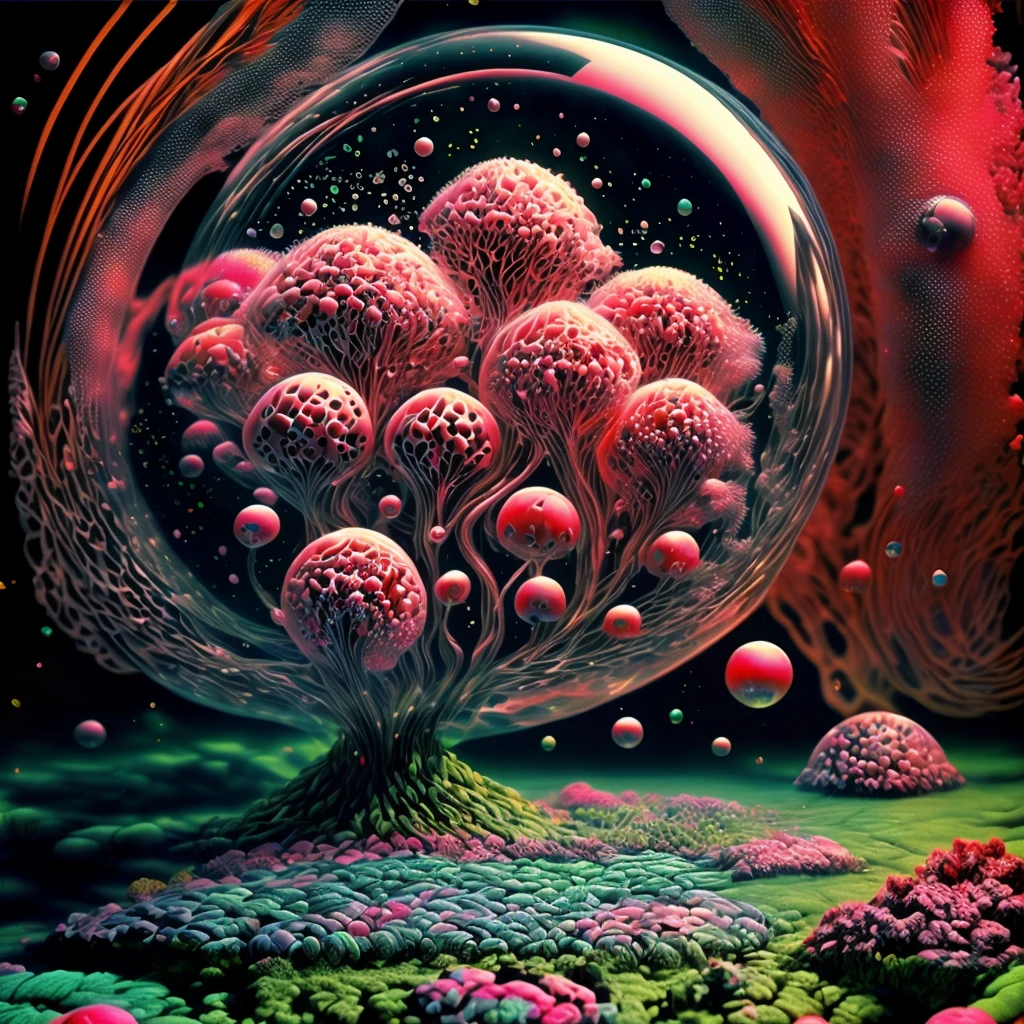 An image of light emerging from colors in a psychedelic dream, shimmering glass morphing out of colors, trippy vibrant colors, perfectly formed beautiful reflective bubbles, attention to detail on the bubbles and spheres, beautiful psychedelic digital art, pixel art, trippy colors, 4d mandelbulb psychedelics, glass like psychedelic landscape, intricate rainbow environment, psychedelic underwater brightness, neon colors, bright fluorescent colors, psychedelic trip, fluorescent psychedelic aesthetic, psychedelic vibrant colors, bright psychedelic neon colors, paint splattered backgrounds,swirling spirals and vortex, bright vibrant colors popping out from 3d glass spheres, Pixel Assets, Portrait photography, surrealism, Photorealistic, Hyperdetailed, Glass Morphism, Digital Art, Sparkle, Optical Illusion, Glowing Light, Reflection Light, Overexposure, Backlighting, Depth Of Field, Rotational Symmetry, UHD, High Details, High Quality, Super Detailed, Best Quality, Award Winning, Masterpiece