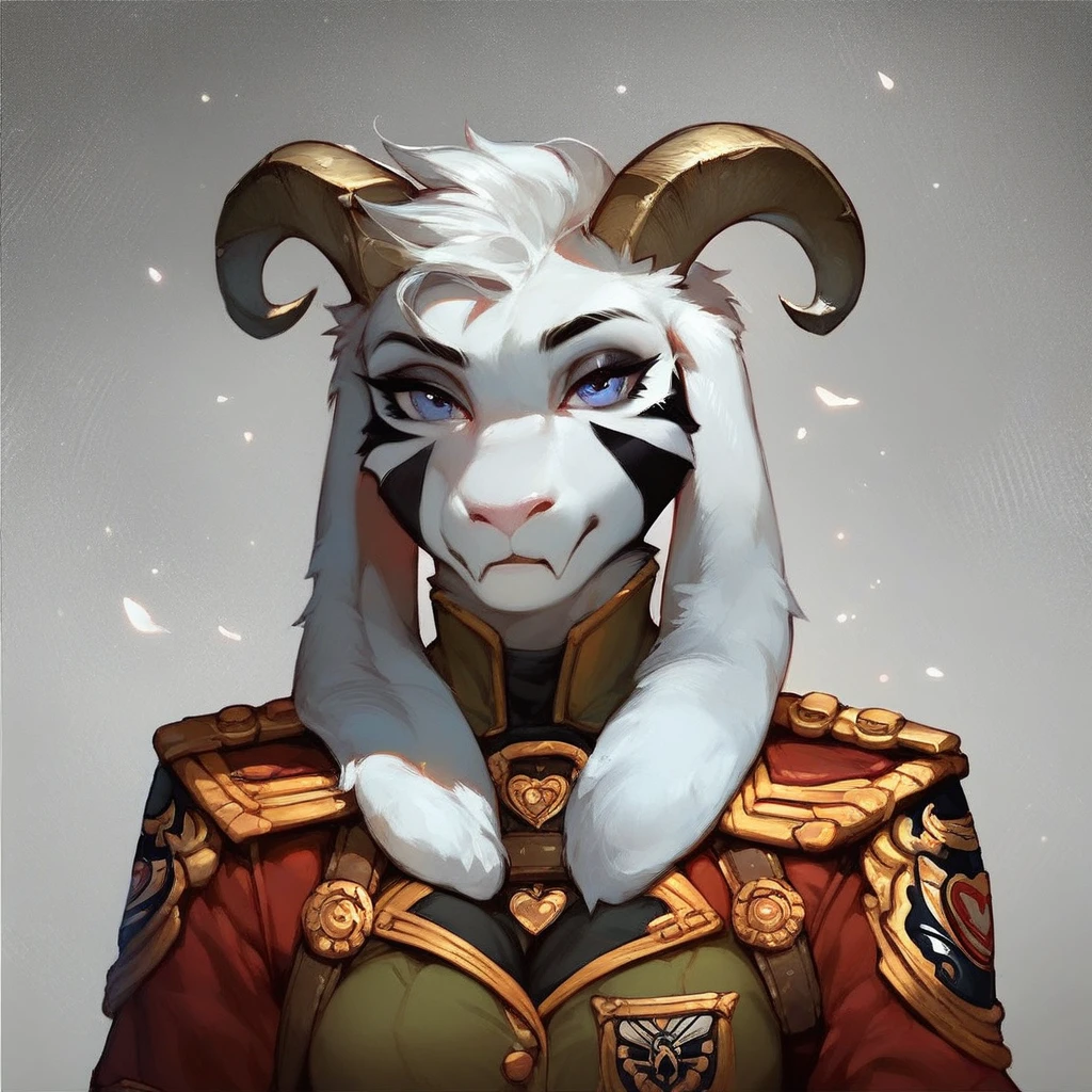 war zone, ((score_9, score_8, score_7)), (highly detailed), detailed background, solo, anthro, ((Expressiveh)) a female Asriel Dreemurr commander shouting and giving orders to his soldiers, as the soldiers march to attack