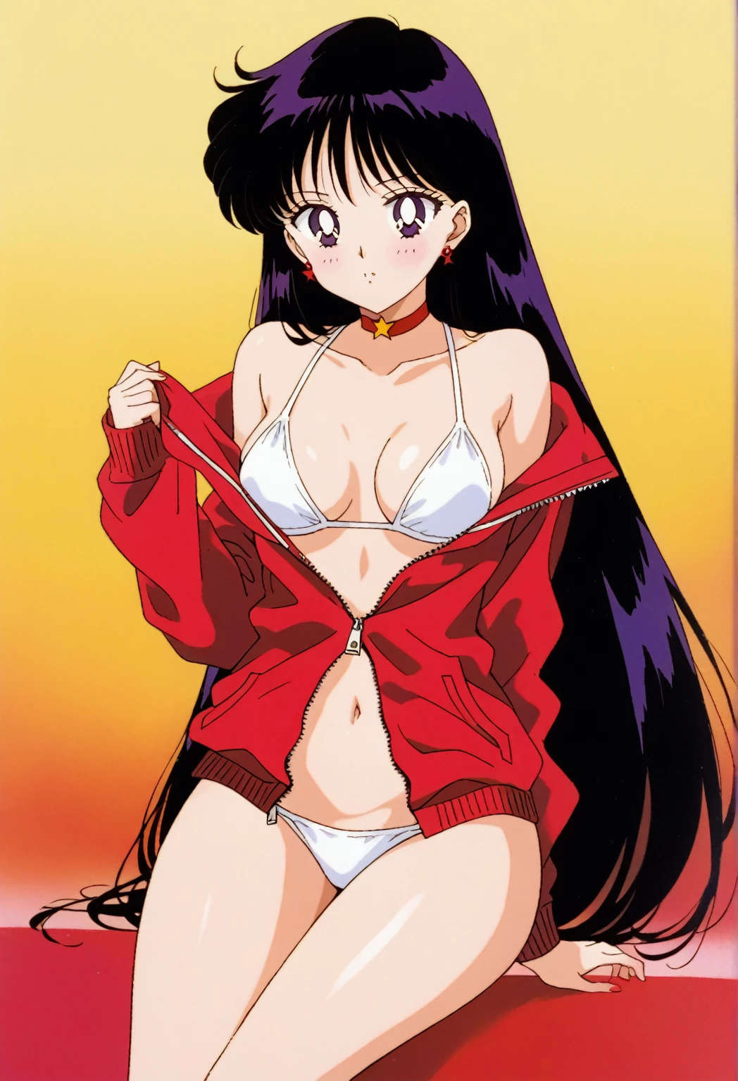 (8k, RAW photo, best quality, masterpiece:1.2),    RanmaChan, RanmaRedShirt, red panty, turn back, show her butt