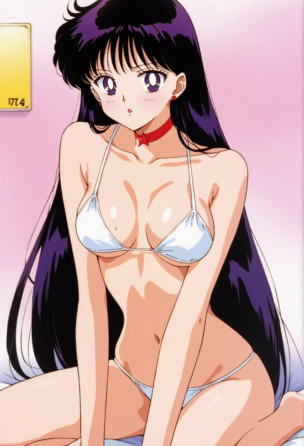 (highest quality:1.3), (masterpiece:1.4),(Anatomically correct), (All limbs),(Full Finger),(Accurate fingertips), (The finer details),(8k),From photorealism,Aqua Eye,Black-haired,Long Hair,(Very detailed),(90s Anime,90s Anime,90s Anime style,cheer up,Cel-shaded anime),
Beautiful Face, , Impressive visuals,((Leopard print micro bikini,))High resolution,big 