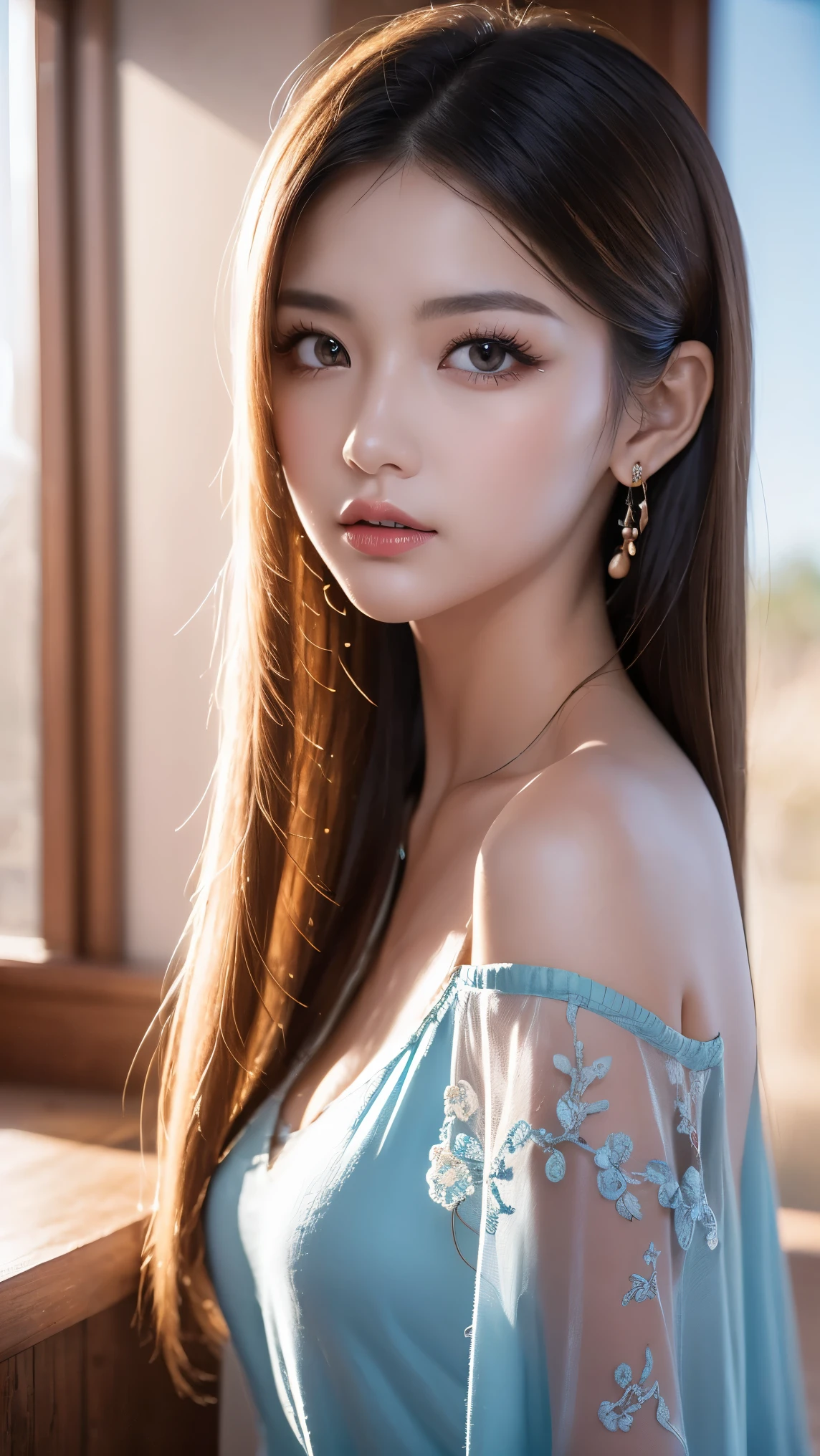 a gorgeous young woman, beautiful detailed eyes, beautiful detailed lips, extremely detailed face, long legs, elegant posture, flowing hair, natural light, cinematic lighting, photorealistic, intricate details, vibrant colors, soft focus, hyper detailed, 8k, highest quality, masterpiece