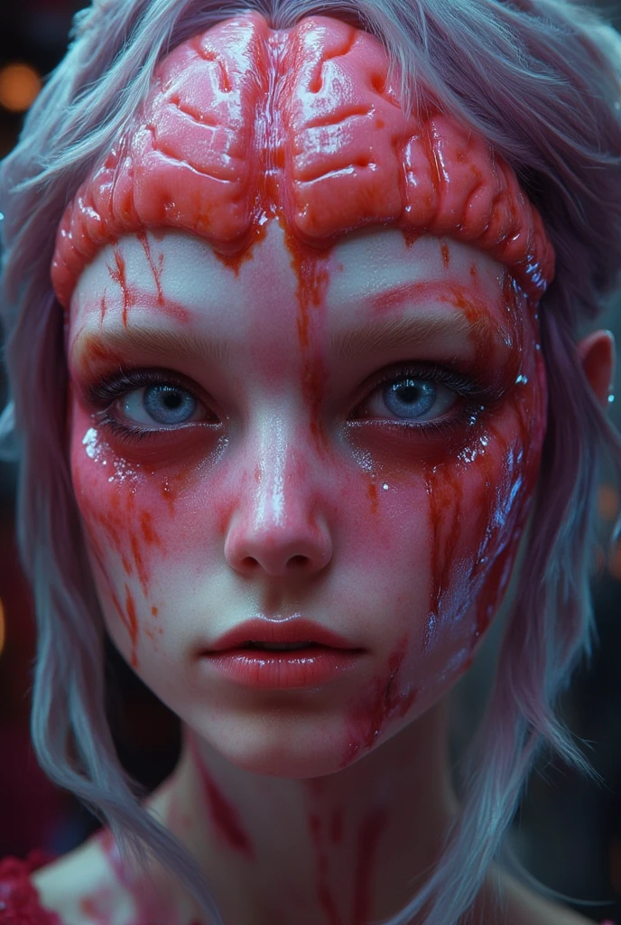 "Gorgeously coloured ""Creepy cute girl alien body big brain, mark ryden, hyper-realistic, hyper-detailed, airbrush art, cgi render | by Daniel f gerhartz, by Gustave Doré Greg Rutkowski, Zdzislaw"