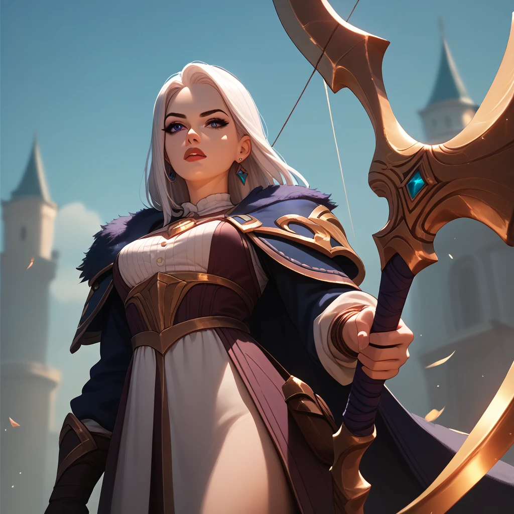 Ashe League of Great Legends very sensual with her bow and arrows