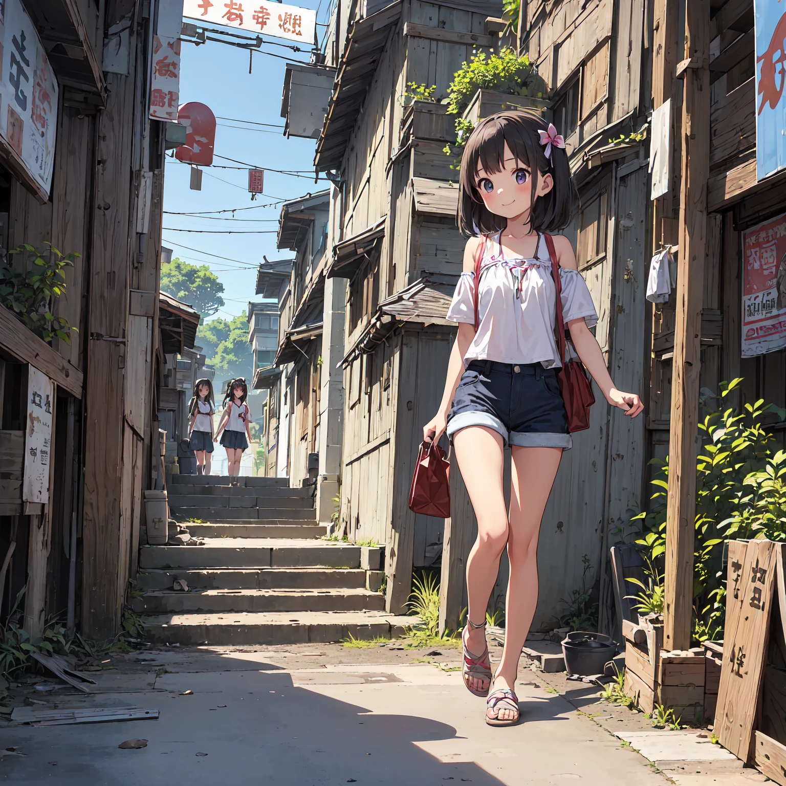 
(masterpiece、Best Quality)、((3 girls、Girl in summer clothes 、Detailed face、smile))、Figure-centered composition、Have fun with everyone 、(Poor conditions)、( housing complex、An abandoned hot spring town 、Dark and unsanitary、Bulky garbage、Battleship Island:1.2、Stairs to the basement、 underground shopping mall)、 perfect anatomy 