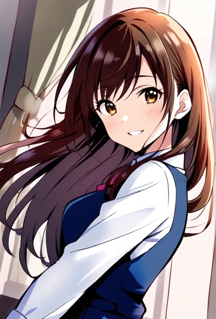 masterpiece, best quality, good quality, AsouChihiro, 1girl, solo, brown hair, long hair, brown eyes, 