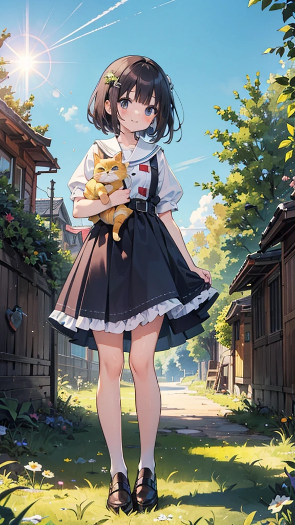 absurd, absolute resolution, incredibly absurd, super high quality, super detailed, official art, unity 8k wall, masterpiece
BREAK
One , innocent, cute cat, small and young toddler, cute tiny baby body size , cute smile ,  (Super detailed),  ((Standing under a beautiful sunny sky:1.3)),(1 person、:1.4)、cute face、(Sukesuke&#39;s cute swimsuit:1.4),white and transparent skin、(Bunny ears:1.3)、(Shiny pale colorful pink long hair:1.4),masturbation、(gentle smile、Excited,spread your pussy:1.1)、(from below:2), (Medium chest、close-up:1.7) 