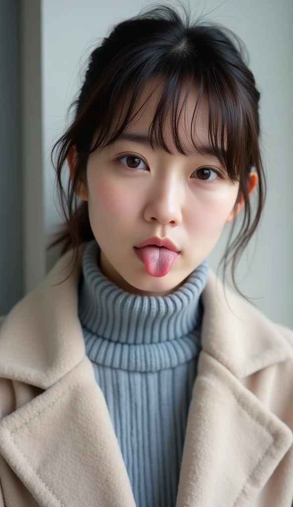Tabletop,,Award-winning photo, Very detailed, Sharp focus on the eyes, Nose and mouth,Face Focus, Woman with open mouth and closed eyes, (Street trees at night、illumination)、Winter coat、Scarf、Age 35,Black-haired、Symmetrical face,Realistic nostrils、Angle from below、Elongated C-shaped nostrils,,,,,,,,,,,,,,,,,,,,,,,,,,,,,,,,,,,,,Browsing Caution,White Background、Sweaty skin、Skin shiny with sweatを強調する照明、((Nose hook))Skin shiny with sweat、Glowing Skin、Sweaty hair、Ball gag、