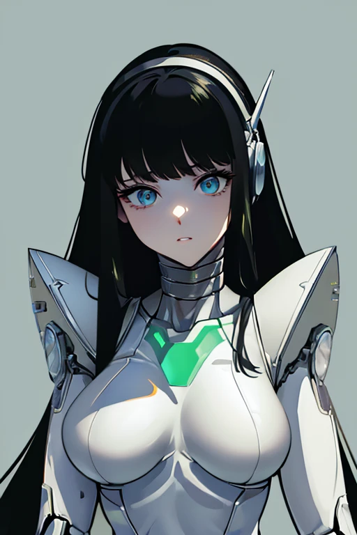 (masterpiece),(Highest quality),(Super detailed),(Best illustrations),(Best Shadow),(Absurd),(Detailed Background),(so beautiful), 16K, 8K, 4K,(Best Shadow),robotization,woman ,big bust,Robot Joint ,Metal skin,Black robot Suit,long hair,a black robot suit that covers the whole body,robot hand,cyber bodysuit,mecha head,(Detailed hands and fingers:1.2),Ball joint robot body,doll joint,beautiful face,beautiful robot girl,robotic eye,robotic hands,(no more human skin),android girl,cyborg girl,F cup, sexy body,(machine made joints:1.2),(machanical limbs:1.1),(blood vessels connected to tubes),(mechanical vertebra attaching to back),(mechanical cervial attaching to neck),no messy picture style,no emotion,tech control,black robot suit,maintenance