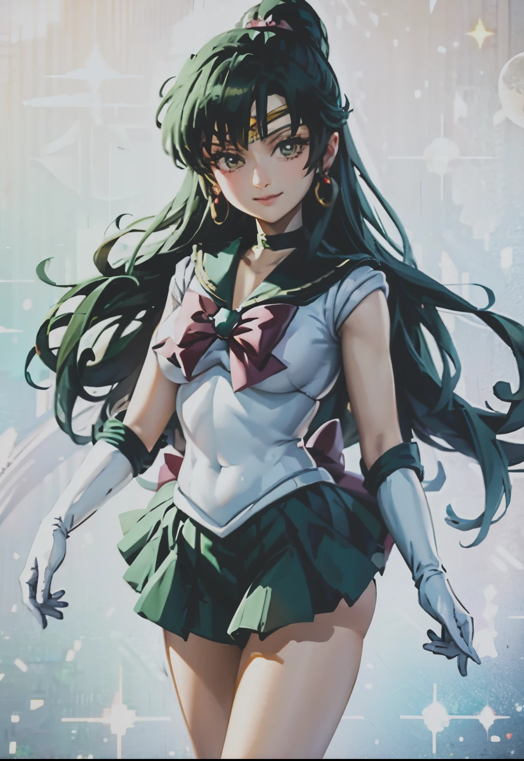 Sailor_Pluto,  smirk ,, (masterpiece, Best Quality,   Details:1.3)