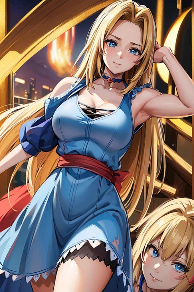 8k(Alice)8k(大人のAlice:1.1)
(woman,Huge boobs, huge chest:1.５,とても唇が赤い huge chestを強調,Big Ass,細いウエスto,Long legs, good at drawing eyes )
8k(( anime style,Henyohe 8K(( anime style,Wooden smile,What we are looking for,Face mischievous face,The facial expression is accurate))
8k(Staring at me)
8k( Focus on Face )
(スtoレ－to)
8k(Aliceの衣装を着ている)
8k(Tight fit)
(Model standing)
8k(不思議の国のAlice)
8k(鏡の国のAlice)