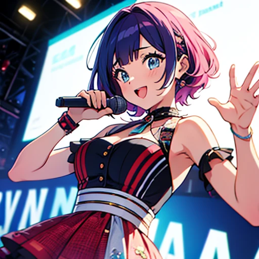 virtual idol,colorful hair,1 girl,solo