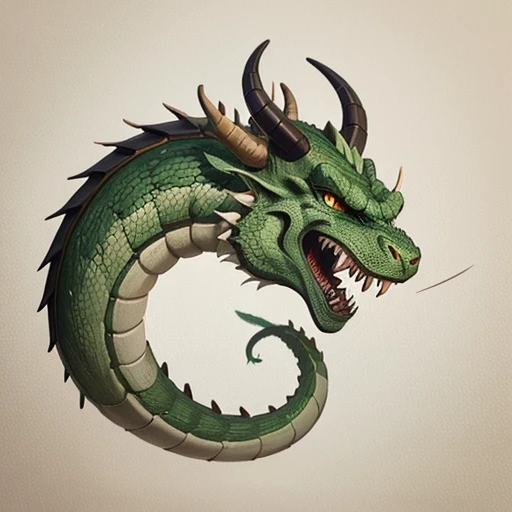 Shenlong,
 Horns growing from his head 、 Long neck,Draw a short-legged dragon 、
