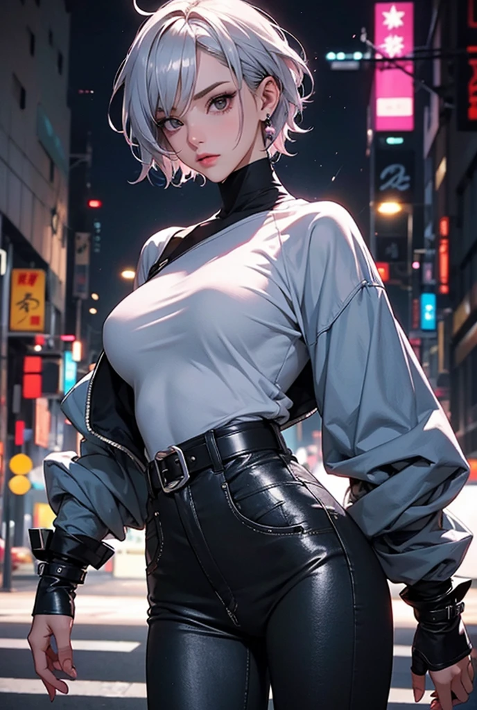cute albino girl,(((1girl))),((albino girl with extremely cute and beautiful white hair)),
(small breasts:1.4),(((white hair:1.35,colored inner hair,ear breathing,small hair,tomboy haircut))),((heterochromia:1.5,eye1 white,eye2 aqua,perfect eyes,upturned eyes:1.3,beautiful detailed eyes,finely detailed beautiful eyes:1,big highlight on eyes:1.2,slanted eyes)),((fat)),(((pale skin,lustrous skin:1.5,bright skin: 1.5,skin tanned,shiny skin,very shiny skin,shiny body,plastic glitter skin,exaggerated shiny skin,illuminated skin,wet legs))),(spider lower abdomen,narrow waist,wide hip,athletic body,inflated legs,delicate detailed fingers,detailed body,detailed arms,human hands,(detailed face)),
cute,slutty,seductive,erotic,(((nsfw))),
(((wearing white formal blazer,white pants,))),(((huge cleavage))),((wet clothes,detailed outfit,detailed clothes)),
(dynamic pose:1.0),solo focus,embarrassed,(centered,scale to fit dimensions,Rule of thirds),
((((cyberpunk city by the ocean,huge buildings,neon signs,puddles)))),stormy sky,threatening sky,dark clouds,((synthwave background theme,detailed background : 1.25)),((((night,nice lighting decorations,detailed architecture)))),
(best quality,high resolution,sharp focus,ultra detailed,extremely detailed,extremely high quality artwork,(realistic,photorealistic:1.37),8k_wallpaper,(extremely detailed CG 8k),(very fine 8K CG),((hyper super ultra detailed perfect piece)),flawless,(((masterpiece))),illustration,vibrant colors,(intricate),High contrast,Selective lighting,Double exposure,HDR (High Dynamic Range),Post-processing,Background blur,colors,(intricate),High contrast,Selective lighting,Double exposure,HDR (High Dynamic Range),Post-processing,Background blur,