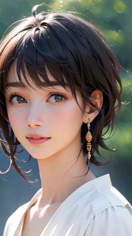 ((Best Quality)),(超 high definition),( very detailed),( detailed instructions),(( best CG )),(masterpiece), super detailed art、(Best Quality、8k、32K、masterpiece)、(Realistic)、(Realistic:1.2)、( high definition)、 very detailed、  very beautiful face and eyes、1 female、 thin waist、Delicate body、(Best Quality、 Attention to Details、 rich skin)、(Best Quality、8k、Oil paint:1.2)、 very detailed、(Realistic、Realistic:1.37)、 bright color、 Beautiful Japanese Women、  detail face  、 smooth skin、(masterpiece:1.2, Best Quality), (Realistic, photoRealistic:1.4),  beautiful illustrations from the front, ( natural side lighting ,  Movie Lighting),  depth of written boundaries , 
