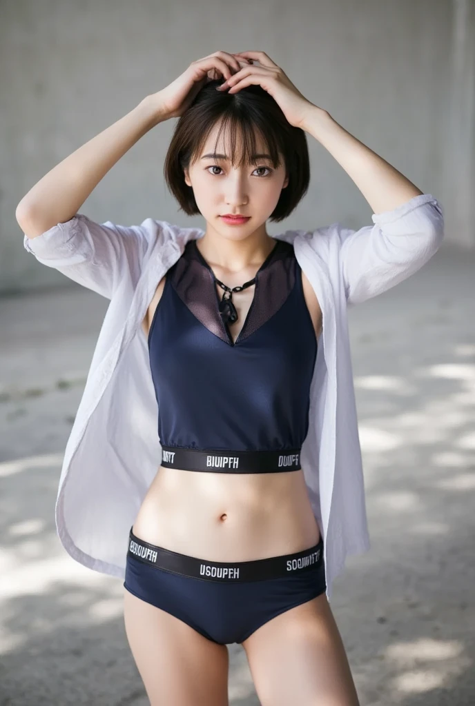 Only one woman with a cute smile is in a pose wearing off-shoulder pajamas, making a firm big heart shape with both hands, and holding them in front of her chest, View above collarbone、The background is a monotone 

