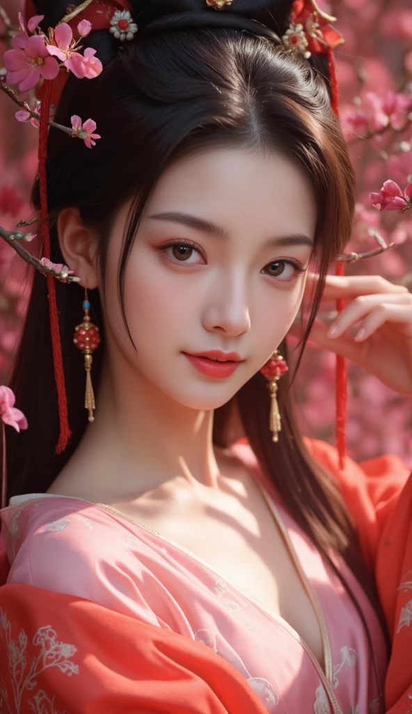 un gros plan d&#39;une femme portant une robe noire et un casque doré, beau rendu de la dynastie Tang, palais ， une fille en hanfu, une belle impératrice fantastique, tendance sur cgstation, inspiré de Du Qiong, par Yang J., style chinois, oeuvre d&#39;art dans le style de guweiz, inspiré de Lan Ying, belle peinture de personnage