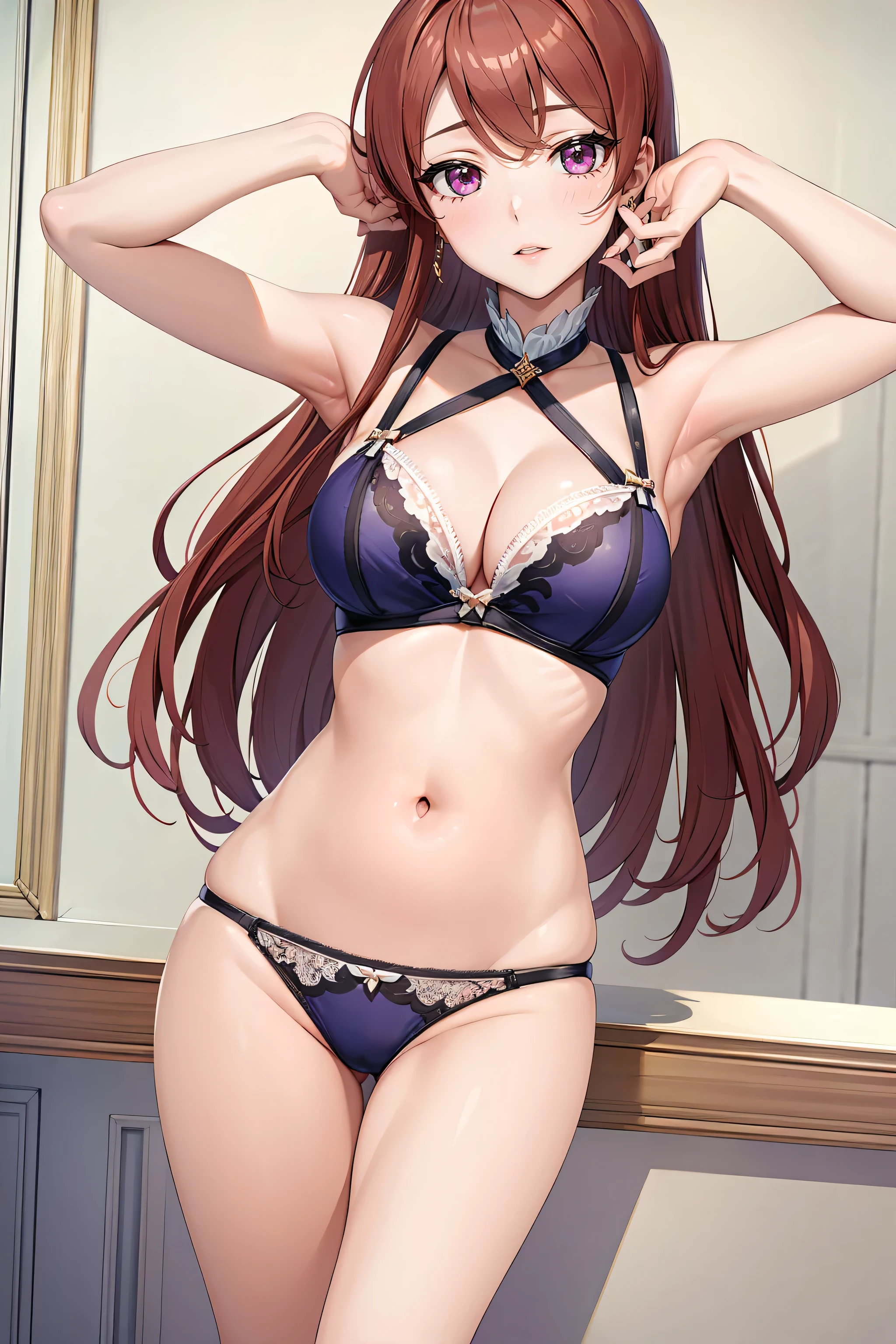 Very noble、She is sexy and cute、Wear revealing clothing、 I'm wearing sexy and attractive lace。Wearing sexy pink lingerie。。。。。、 vivid color style 、 It will dazzle you with the best images in the best situations .。It is a high-quality product with attention to detail...................。...。 sexy pose 。Sexy proportions。 that hangs down to cover the forehead 。 beautiful face。High quality skin texture is the best。Mischievous appearance。The eyes that look at me are beautiful。 gentle smile。Beautiful white teeth、G-cup bust、 plump bust、Serving with a beautiful chest、Very beautiful body、this is、She leans forward to highlight her beautiful belly and chest...................。、 ultra high resolution、 Beautiful images 。 Sharp Details 。Delicate expression around the eyes。。。。Top class performance, ultra high resolution, beautiful expression down to the smallest detail, 4K high resolution, 8K high resolution for a healthy body to look beautiful