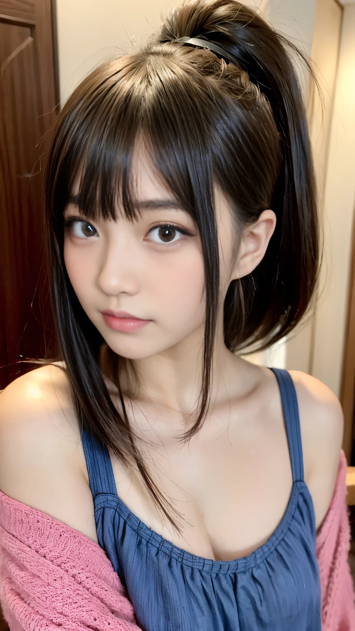 Japanese、Teenage Face、Idol&#39;s face、Cute face、Japanesee sailor suits、Burst Chest、超Burst Chest、thin、thin waist、 one girl playing pranks、8k、 best image quality super high resolution 、( photorealistic)、 Masterpiece Symmetrical High Resolution RAW Color Professional Closeup Photo 、( high-resolution faces in luxurious guest rooms:1.1)( clevis:1.2)、Japanese face、blurred background、thinピンク色のリップ、Good lighting、 gal makeup、 Fancy Makeup 、thin pink lips、Moist lips、Heavy makeup、 wavy hair in front of the station、 medium hair、 silver hair、 silver hair with asymmetrical bangs、double eyelid、 sunburned skin、Japanese face、Brown Skin、 gal style long necklace、 Gal Style Bracelets 、Gal Accessories、Fancy earrings、Body Piercing、whole body、Laughter、By the pool、Resort、Brown Skin、 Black Gals、 sexy pose 、 Naughty Poses 、 focuses on the chest、whole bodyエスビアン